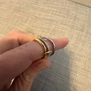 Elegant Gold and Silver Women's Ring Set